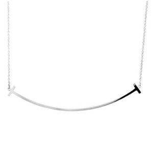 Tiffany T Smile Pendant 18K White Gold Necklace